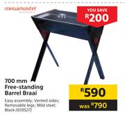 Megamaster 700mm Free Standing Barrel Braai