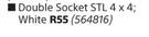 Lesco Double Socket White STL 4X4