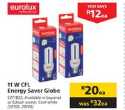 Eurolux 11 W CFL Energy Saver Globe-Each