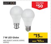 Light Work 7W LED Globe A60-Each