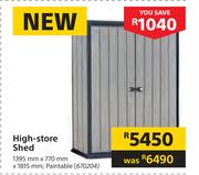 High Store Shed 1395mm x 770mm x 1815mm   