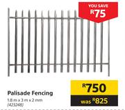 Palisade Fencing 1.8m x 3m x 2mm