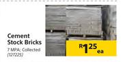 Cement Stock Bricks 7 MPA Collected-Each