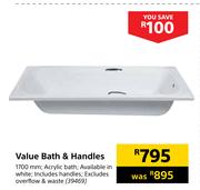 Value Bath & Handles-1700mm