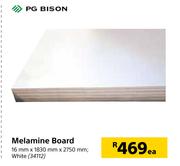 PG Bison Melamine Board-16mm X 1830mm X 2750mm White-Each