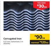 Corrugated Iron 0.27mm Normal 3m-Each