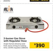 Alva 2 Burner Gas Stove With Regulator Hose