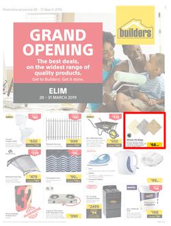 Builders : Elim Grand Opening (28 Mar - 31 Mar 2019), page 1