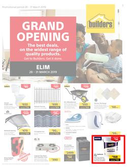 Builders : Elim Grand Opening (28 Mar - 31 Mar 2019), page 1