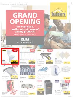 Builders : Elim Grand Opening (28 Mar - 31 Mar 2019), page 1