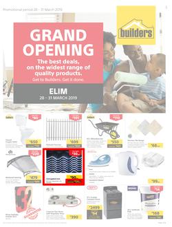 Builders : Elim Grand Opening (28 Mar - 31 Mar 2019), page 1