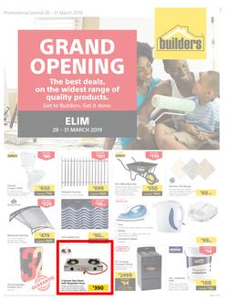 Builders : Elim Grand Opening (28 Mar - 31 Mar 2019), page 1