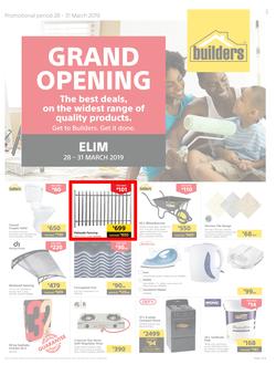 Builders : Elim Grand Opening (28 Mar - 31 Mar 2019), page 1
