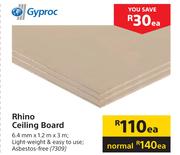 Gyproc Rhino Ceiling Board 6.4mm x 1.2m x 3m-Each