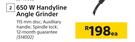 Ryobi 650W Handyline Angle Grinder-Each