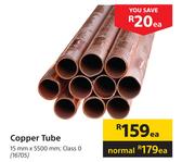 Copper Tube-15mm x 5500mm; Class 0-Each