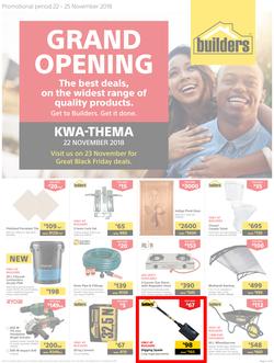 Builders Kwathema : Kwathema Grand Opening (22 Nov - 25 Nov 2018), page 1