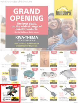 Builders Kwathema : Kwathema Grand Opening (22 Nov - 25 Nov 2018), page 1