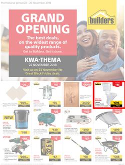Builders Kwathema : Kwathema Grand Opening (22 Nov - 25 Nov 2018), page 1