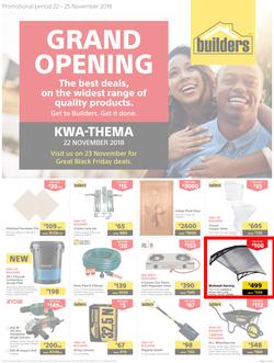 Builders Kwathema : Kwathema Grand Opening (22 Nov - 25 Nov 2018), page 1