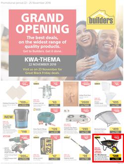 Builders Kwathema : Kwathema Grand Opening (22 Nov - 25 Nov 2018), page 1