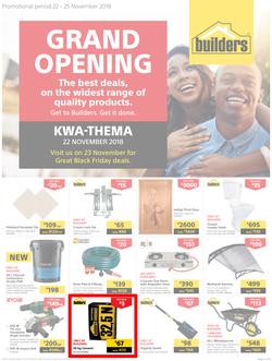 Builders Kwathema : Kwathema Grand Opening (22 Nov - 25 Nov 2018), page 1