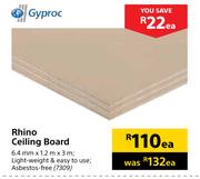 Gyproc Rhino Ceiling Board 6.4mm x 1.2mm x 3m-Each