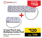 Power Worx 12 Way Plus 6 Way Multiplug Combo Pack White, Overload Protection
