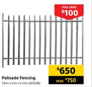 Palisade Fencing 1.8m x 3m x 2mm