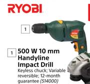 Ryobi 500W 10mm Handyline Impact Drill-Each