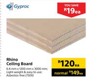 Gyproc Rhino Ceiling Board-6.4mm x 1200mm x 3000mm Each
