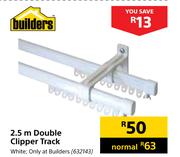 Builders 2.5m Double Clipper Track White