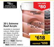 Fired Earth 20Ltr Extreme Roof Acrylic Brown