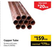 Copper Tube 15mm x 4.5mm, Class 0-Each