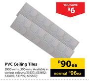 PVC Ceiling Tiles-3900mm x 300mm Each