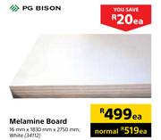 PG Bison Melamine Board White-16mm x 1830mm x 2750mm Each