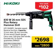 Hikoki 830W 26mm SDS Plus Rotary Hammer Drill HTC DH26PC