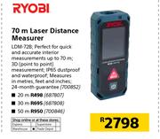 Ryobi 70m Laser Distance Measure LDM-72B