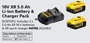 DeWalt 18V XR 5.0Ah Li-Ion Battery & Charger Pack DCB115P2