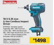 Makita 18V 6.35mm Li-ion Cordless Impact Driver DTD1527
