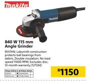 Makita 840W 115mm Angle Grinder 9557HN