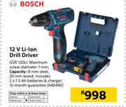 Bosch 12V Li-Ion Drill Driver GSR-120LI