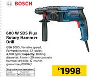 Bosch 600W SDS Plus Rotary Hammer Drill GBH 2000