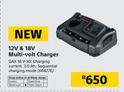 Bosch 12V & 18V Multi-Vol CHarger GAX 18 V-30