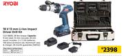 Ryobi 18V 13mm Li-Ion Impact Driver Drill Kit