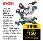 Ryobi 1800W 255mm Sliding Compound Mitre Saw CSS-1800