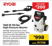Ryobi 1400W 105 Bar High Pressure Washer AJP1280