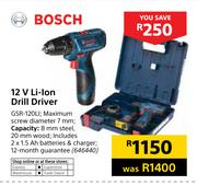 Bosch 12V Li-Ion Drill Driver GSR-120LI