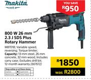 Makita 800W 26mm 2.3J SDS Plus Rotary Hammer M8701B