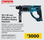 Makita 18V 20mm SDS Plus Li-Ion Cordless Rotary Hammer DHR202